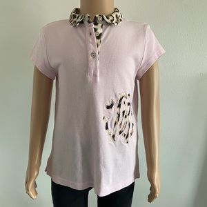 Roberto Cavalli Little Girls Polo Shirt In Pink Size 6.